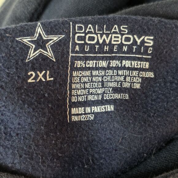 Dallas Cowboys Mens‎ XXL Navy Blue Long Sleeve Hoodie - Picture 3 of 8
